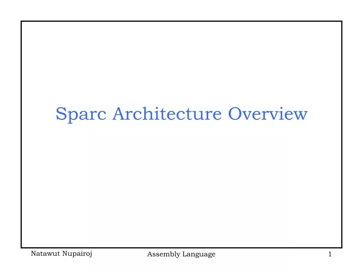 sparc architecture overview