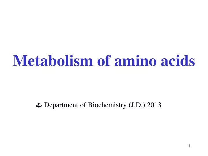metabolism of amino acids