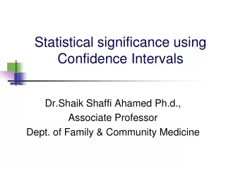 Statistical significance using Confidence Intervals