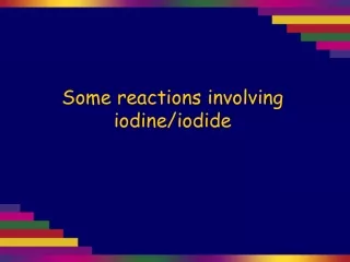 Some reactions involving iodine/iodide