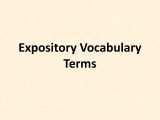 Expository Vocabulary Terms