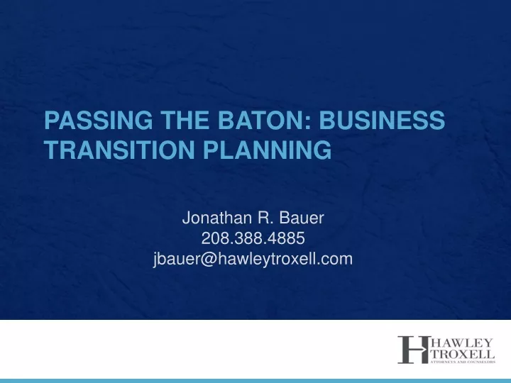 passing the baton business transition planning