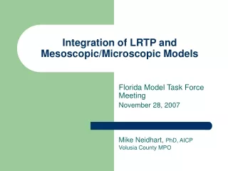 Integration of LRTP and Mesoscopic/Microscopic Models