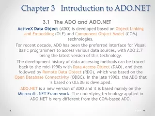 Chapter 3   Introduction to ADO.NET