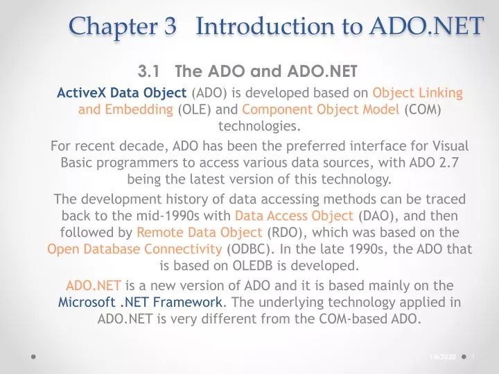 chapter 3 introduction to ado net