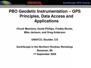 EarthScope GPS Tutorial