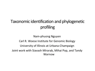 Taxonomic identification and phylogenetic profiling