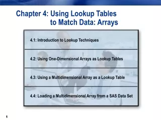 Chapter 4: Using Lookup Tables  to Match Data: Arrays