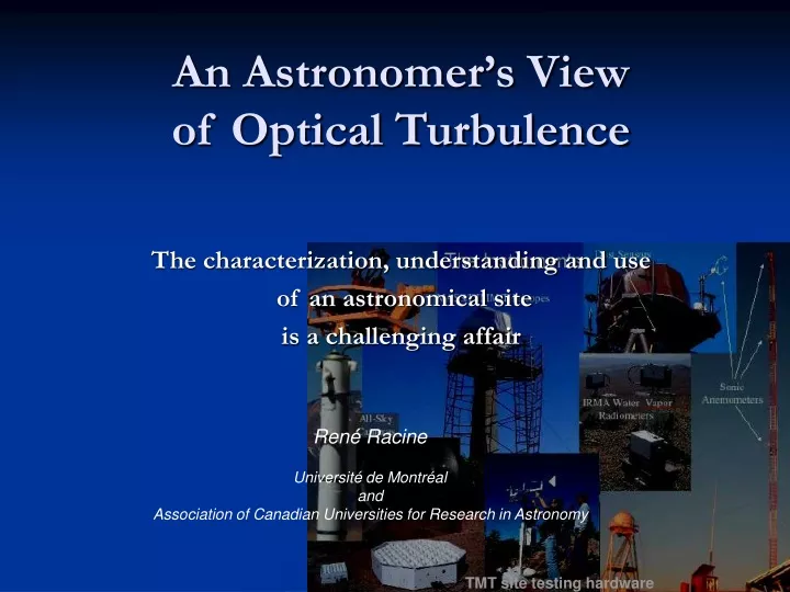 an astronomer s view of optical turbulence