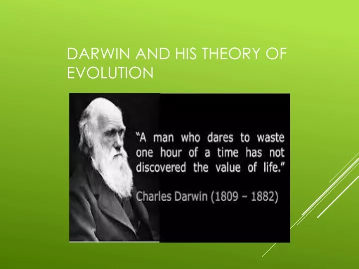 darwin and his theory of evolution