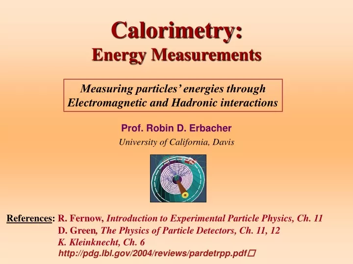 calorimetry energy measurements