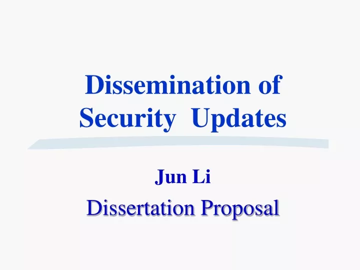 dissemination of security updates