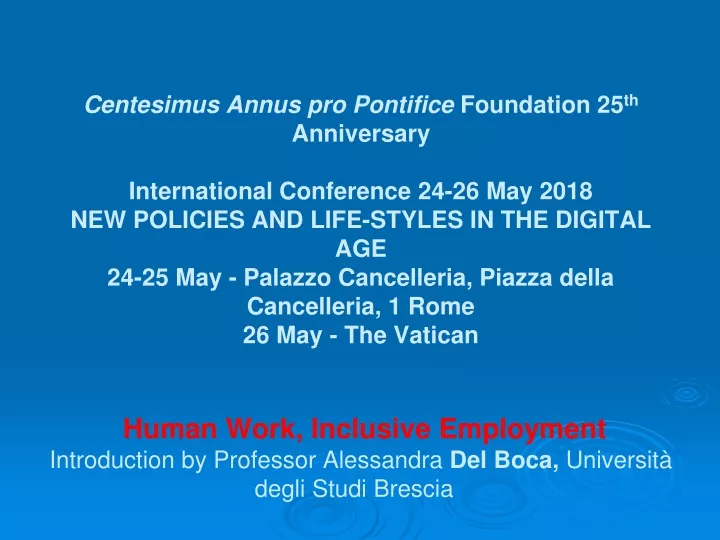 centesimus annus pro pontifice foundation