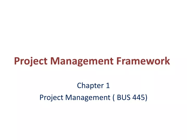 project management framework