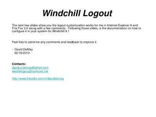 Windchill Logout