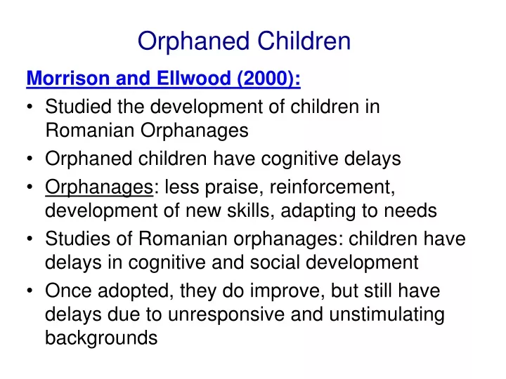 orphaned children