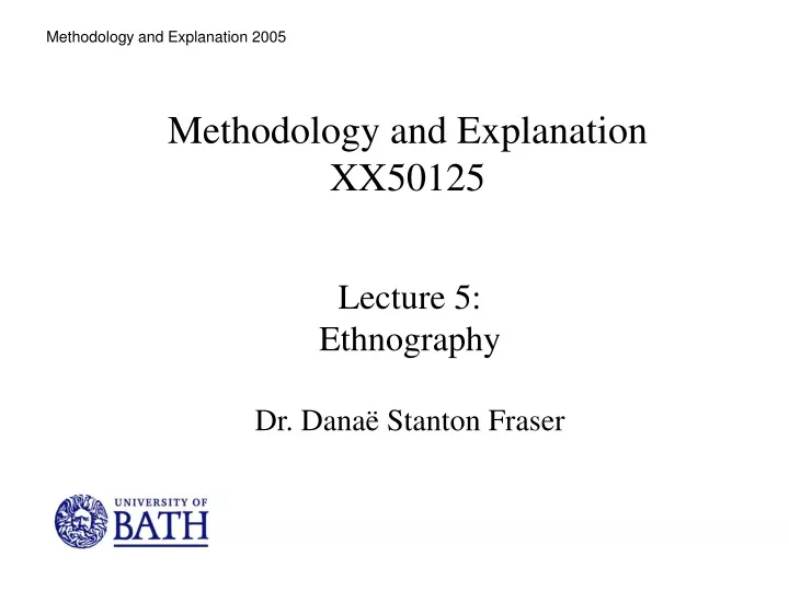 methodology and explanation xx50125