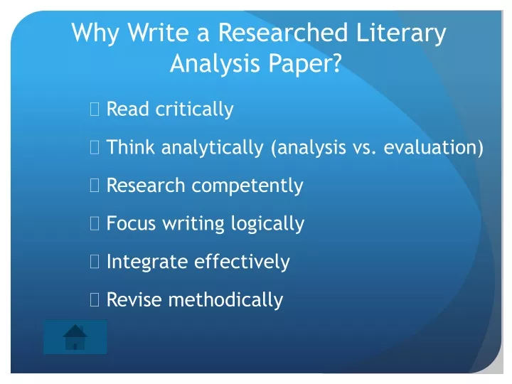 why write a researched literary analysis paper