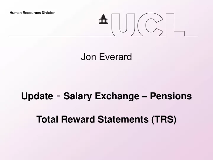 jon everard update salary exchange pensions total reward statements trs