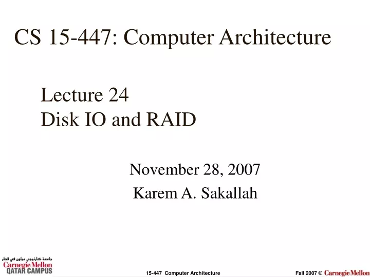 lecture 24 disk io and raid