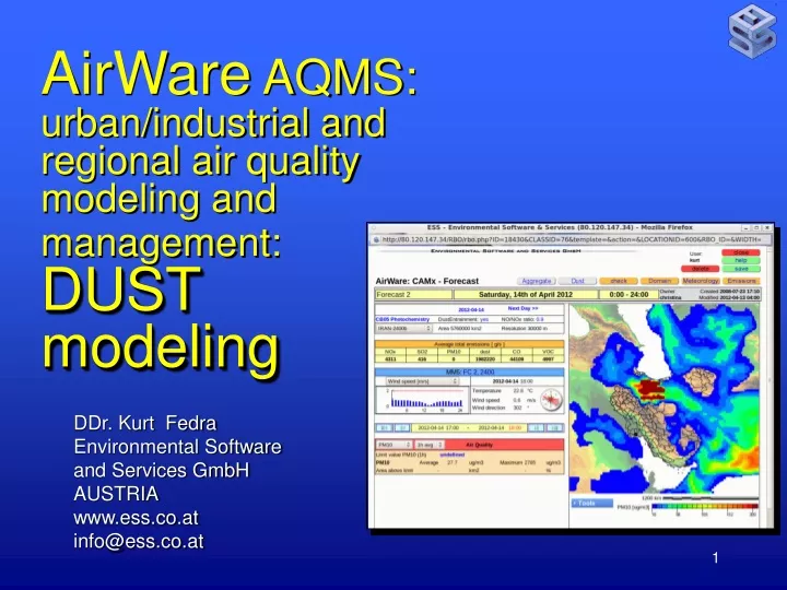 airware aqms urban industrial and regional air quality modeling and management dust modeling