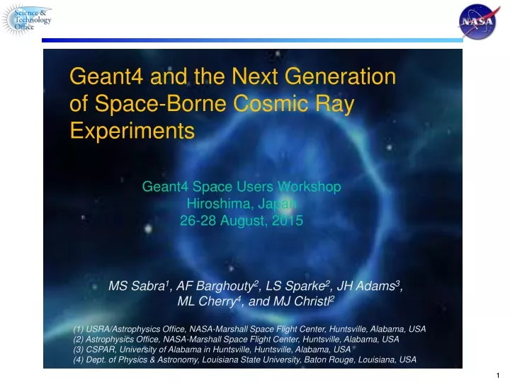 geant4 and the next generation of space borne
