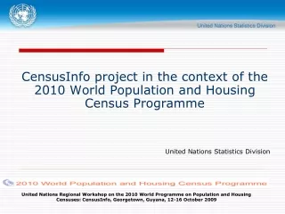 CensusInfo project in the context of the 2010 World Population and Housing Census Programme