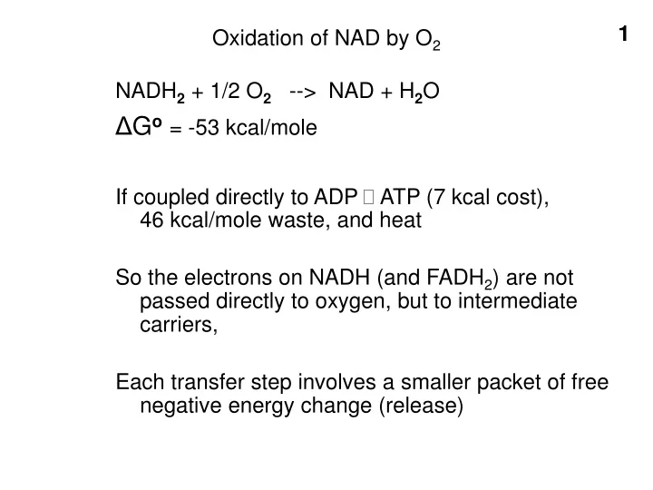 oxidation of nad by o 2