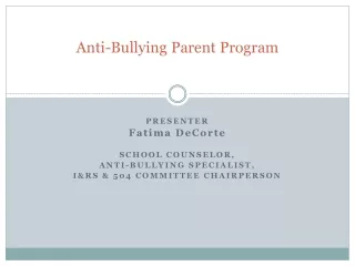 Anti-Bullying Parent Program