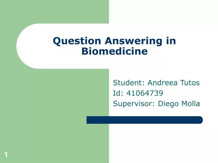 question answering in biomedicine