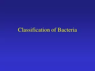 Classification of Bacteria