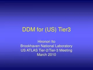 DDM for (US) Tier3