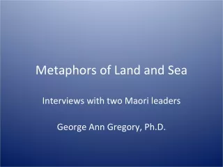 Metaphors of Land and Sea