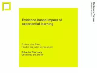 Evidence-based impact of experiential learning