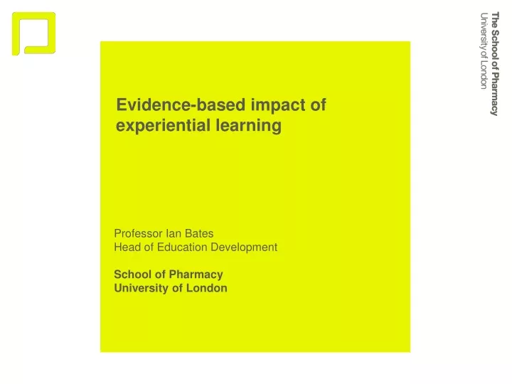 evidence based impact of experiential learning