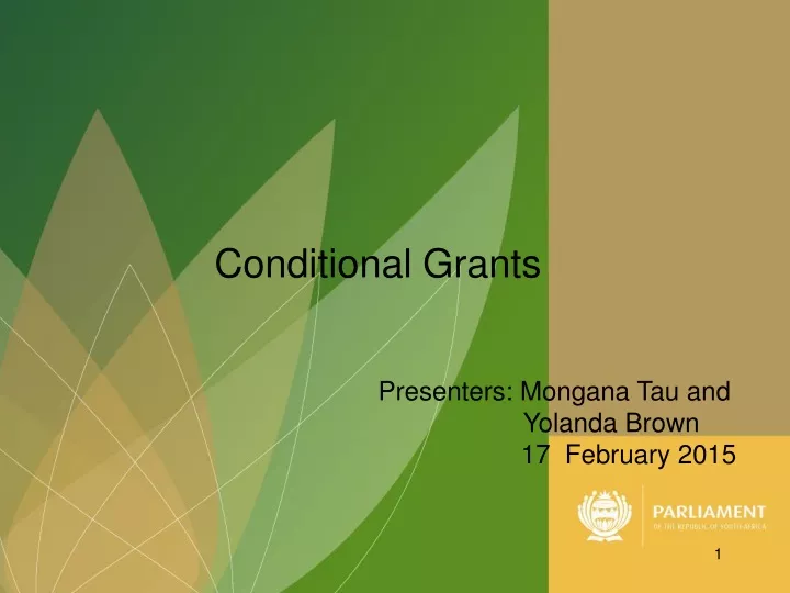 conditional grants