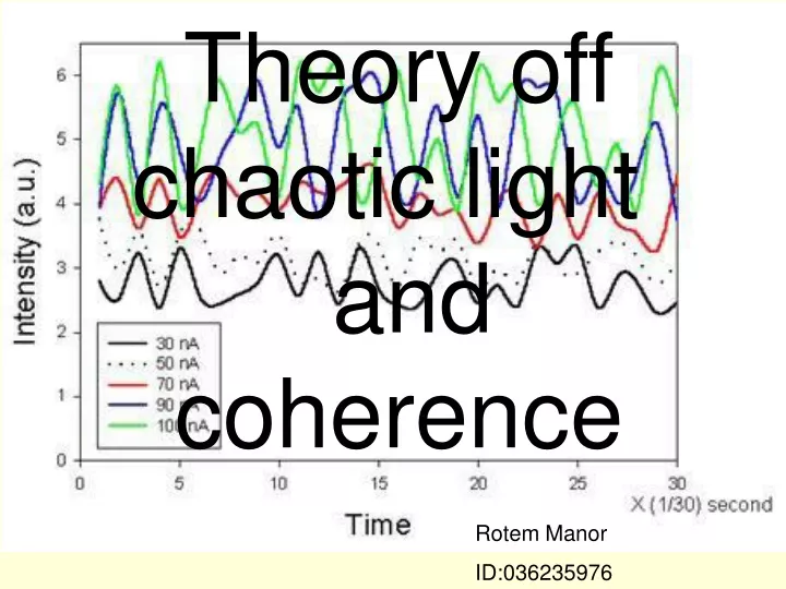 theory off chaotic light and coherence