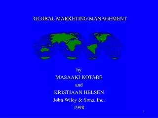 GLOBAL MARKETING MANAGEMENT
