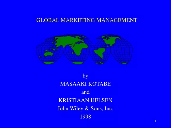 global marketing management
