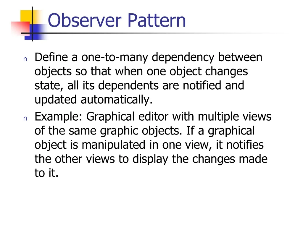 PPT - Observer Pattern: Notifying Changes Efficiently PowerPoint ...