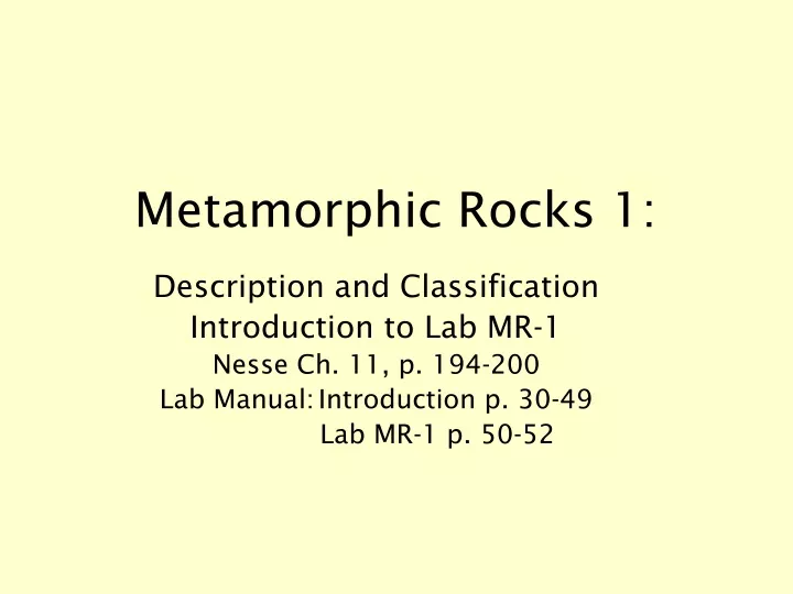 metamorphic rocks 1