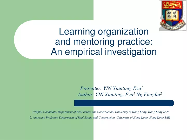 learning organization and mentoring practice an empirical investigation