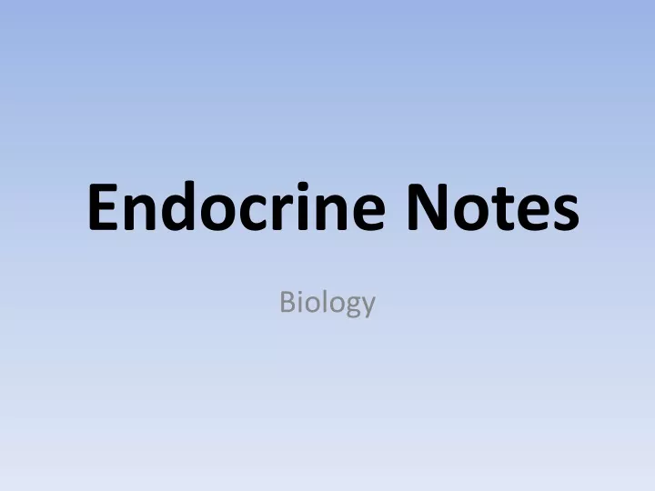 endocrine notes