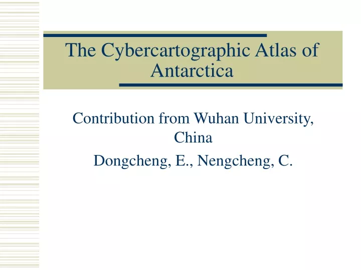 the cybercartographic atlas of antarctica