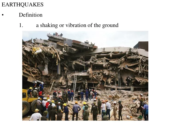earthquakes definition 1 a shaking or vibration
