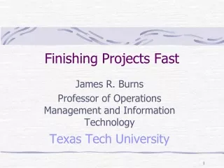 Finishing Projects Fast