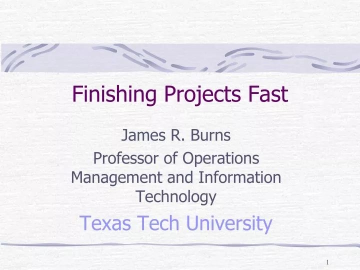 finishing projects fast