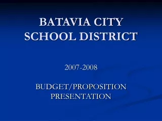 BATAVIA CITY SCHOOL DISTRICT