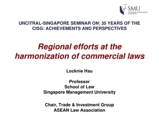 Locknie Hsu Professor School of Law Singapore Management University