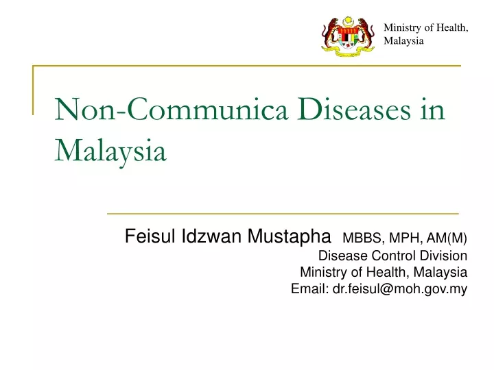 non communica diseases in malaysia